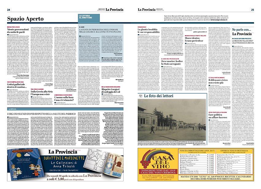 Lettere al Direttore del 18 Aprile - La Provincia