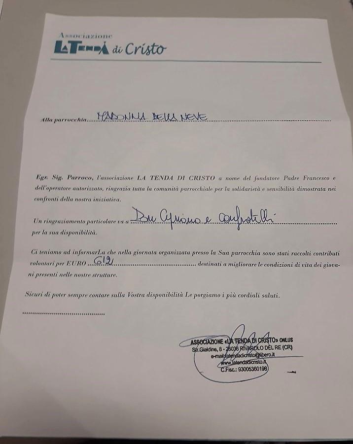 Truffatori cercano soldi spacciandosi per la Tenda di Cristo ...