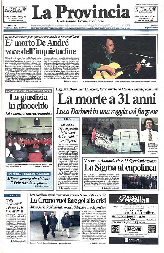 addio a fabrizio de andre voce dell inquietudine la provincia