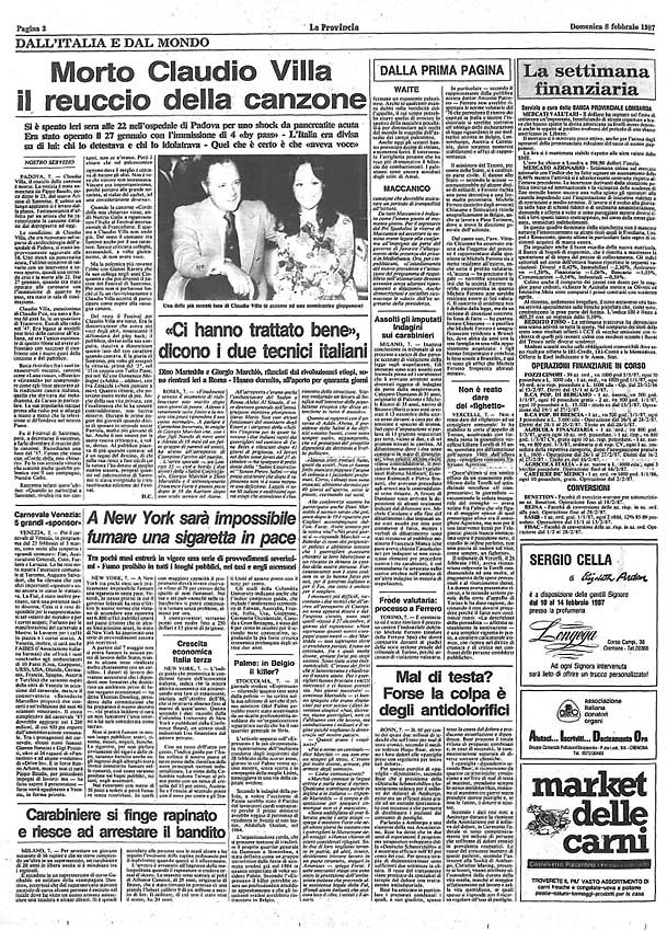 Morto Claudio Villa Il Reuccio Della Canzone La Provincia