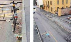 Buche, sporcizia e degrado: via Buoso da Dovara strada dimenticata
