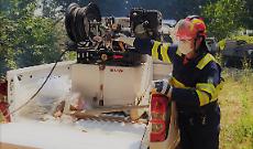 Incendi in Calabria, i volontari cremonesi lottano contro il fuoco