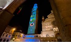 Video mapping sul Torrazzo: il futuro del pianeta e l'omaggio agli eroi della pandemia