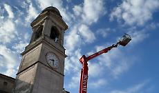 Tromba d'aria, iniziate le operazioni di verifica della sommità del campanile