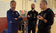 Il coach dell’Italbasket Luca Banchi alla JuVi Ferraroni