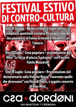 Cena popolare + presentazione del libro di Fulvio Massarelli 
