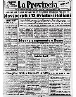 Tragica fine di 13 aviatori italiani barbaramente trucidati in Congo
