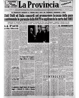 Il Presidente Eisenhower a Roma:Stati Uniti e Italia concordi nel promuovere la causa della pace