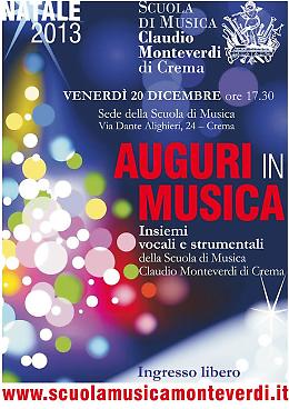 Auguri in musica con la Scuola di Musica Monteverdi di Crema