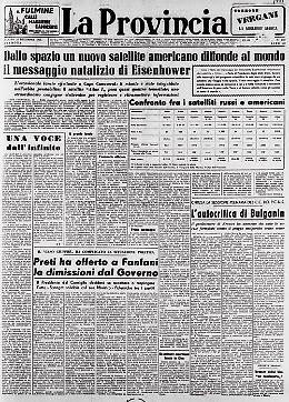 Dallo spazio il messaggio natalizio di Eisenhower via satellite