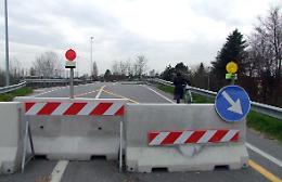 Pali in tangenziale per sorreggere il sovrappasso di via Macallè