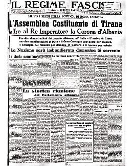 L'Albania offre la corona a Vittorio Emanuele III