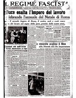 Il Duce esalta l'Impero del lavoro celebrando l'annuale del Natale di Roma