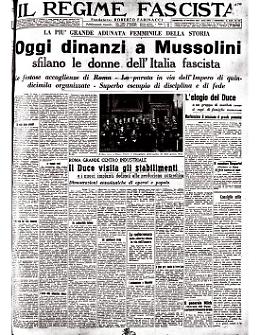La più grande adunata femminile della storia dinanzi a Mussolini