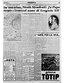 Il cardinale cremonese Nicolò Sfondrati fu Papa col nome di Gregorio XIV