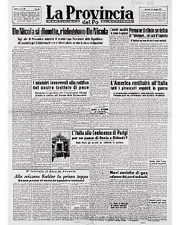 De Nicola si dimette ma viene rieletto Capo dello Stato