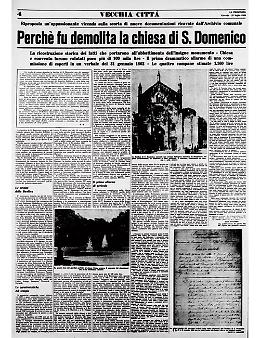 La demolizione della chiesa di San Domenico nel 1868