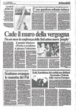 Berlino, cade il muro, finisce un'epoca
