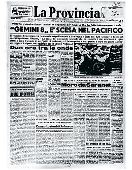 Sani e salvi gli astronauti Armastrong e Scott dopo lo splash-down della Gemini 8