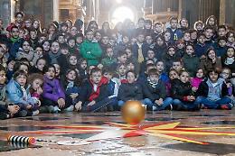 Le immagini dell'esperimento del Pendolo di Foucault in duomo