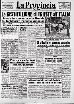Inghilterra, Francia e Usa chiedono la restituzione di Trieste all'Italia