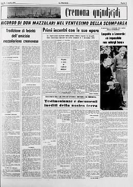 Il ricordo di don Primo Mazzolari nella pagina a cura di don Carlo Bellò