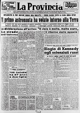  Il cosmonauta Yuri Gagarin è il primo uomo nello spazio