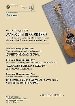 Cremona. 'Mandolini in concerto' Domenica 17 Trio mandolinisto del Museo del Cambonino