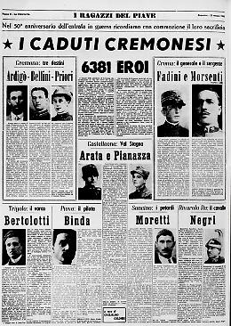 I caduti cremonesi nella Prima guerra mondiale