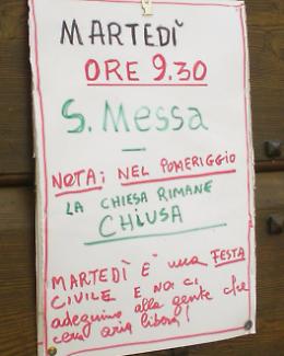 Festa laica, chiesa chiusa
Annullata la messa vespertina
