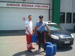 Fusti di gasolio devoluti alla Croce Rossa