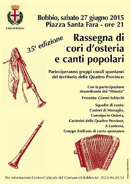 Bobbio (PC). Rassegna Cori d'osteria e Canti popolari 
