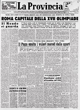 Aperti ufficialmente a Roma i Giochi della  XVII Olimpiade 