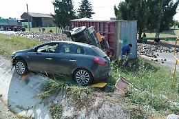 L'incidente avvenuto sulla strada per Rivarolo Mantovano