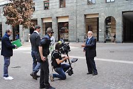 Le immagini delle riprese di Mediaset a Cremona per la maratona tv dedicata a Tognazzi