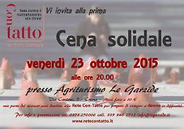 A Crema la prima cena solidale di Con-Tatto Venerdì 23 ottobre