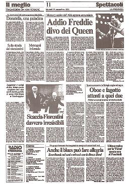 Muore stroncato dall'Aids Freddie Mercury, voce e leader dei Queen