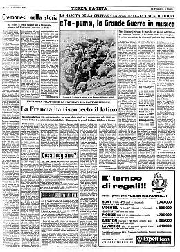 Come e quando nacque "Ta  - pum", la più famosa canzone della Prima guerra mondiale