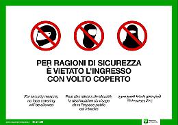Bordonali: volto coperto vietato in scuole e Comuni