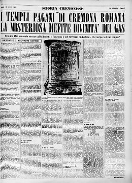 Nella Cremona romana era venerata una misteriosa dea: Mefite. Ma dove sorgeva il tempio a lei dedicato?