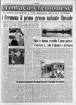 "Cisterna 1" è la prima petroliera fluviale ad attraccare a Cremona