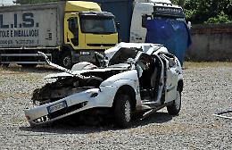 Il luogo dell'incidente e la macchina di Federico Carrara