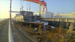 Timelapse: la costruzione di una nave di crociera in 45 secondi