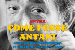 Cinema Filo: premiazione 2^ concorso nazionale per cortometraggi 
“Come se fosse Antani"