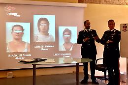 L'arresto delle tre nomadi da parte dei carabinieri