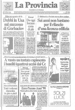 *Dubbi in Usa sul successo di Gorbaciov - *Udienza al processo Calabresi