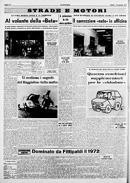 - Strade e motori - Al volante della  «Beta» - Il carrozziere nato in officina - I segreti del "Maggiolino tutto matto" - Automobilismo sportivo