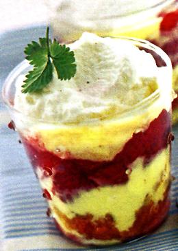 LA RICETTA
Trifle con panna montata e babà