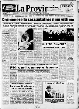 Cremonese la sessantatreesima vittima