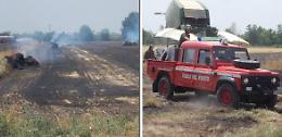 Guasto a un macchinario, a fuoco sette ettari di campo